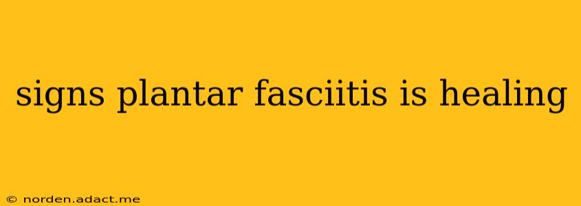 signs plantar fasciitis is healing