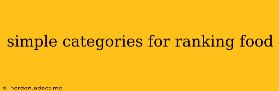 simple categories for ranking food