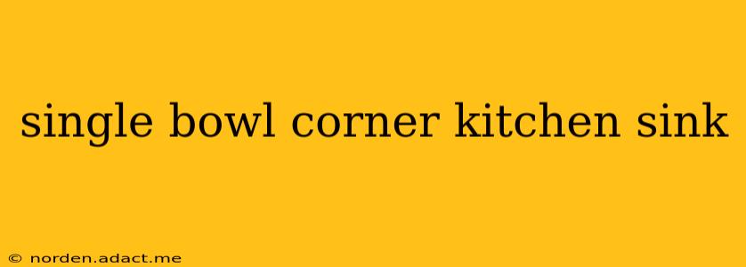 single bowl corner kitchen sink