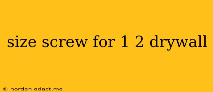 size screw for 1 2 drywall