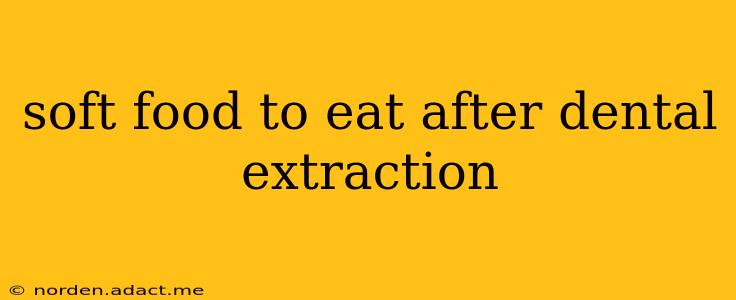soft food to eat after dental extraction