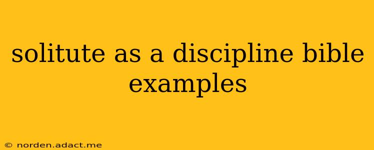 solitute as a discipline bible examples