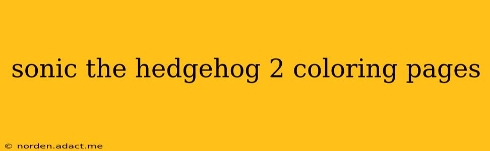 sonic the hedgehog 2 coloring pages
