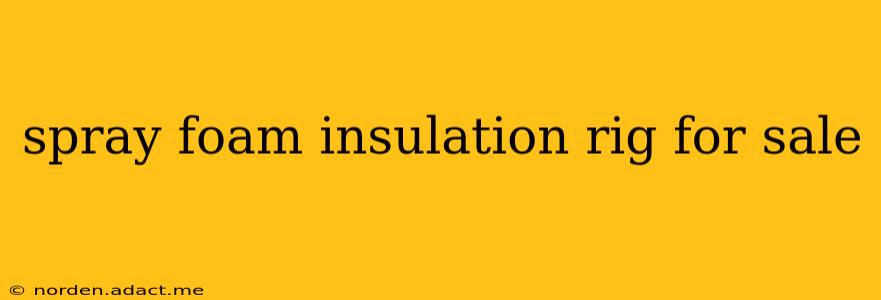 spray foam insulation rig for sale