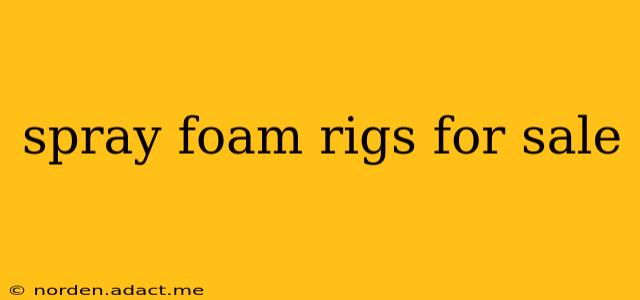 spray foam rigs for sale