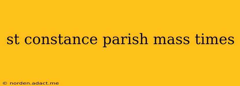 st constance parish mass times