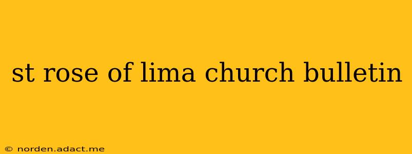st rose of lima church bulletin