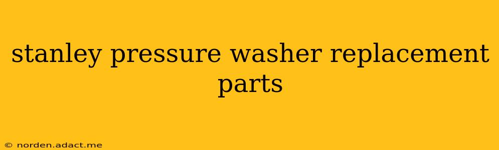 stanley pressure washer replacement parts
