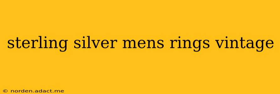sterling silver mens rings vintage