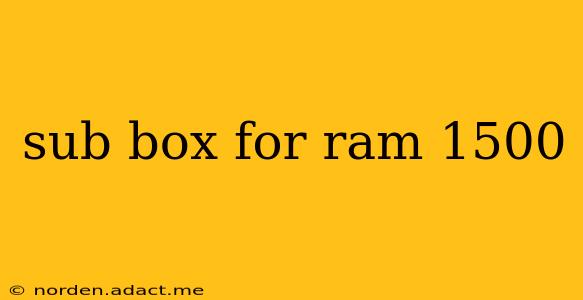 sub box for ram 1500