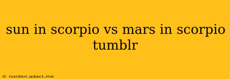sun in scorpio vs mars in scorpio tumblr