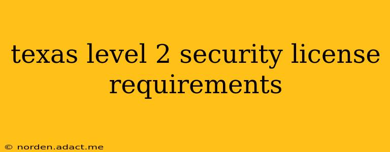 texas level 2 security license requirements
