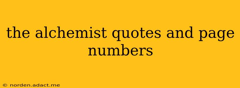 the alchemist quotes and page numbers