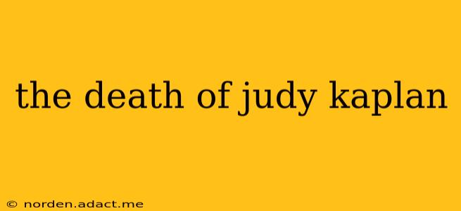 the death of judy kaplan