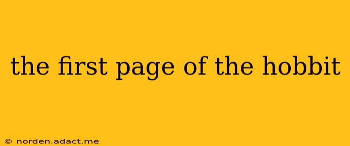 the first page of the hobbit