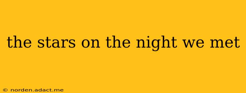 the stars on the night we met