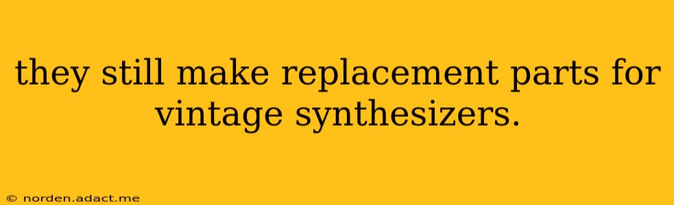 they still make replacement parts for vintage synthesizers.