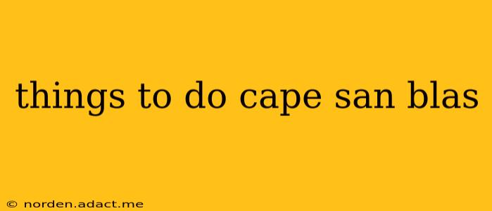 things to do cape san blas