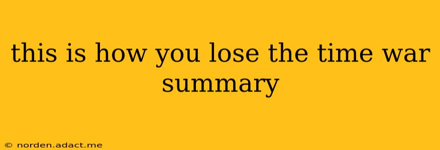 this is how you lose the time war summary