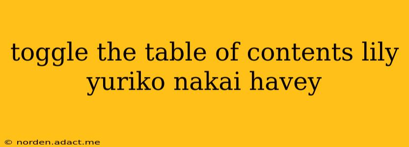 toggle the table of contents lily yuriko nakai havey toggle the table of contents lily yuriko nakai havey