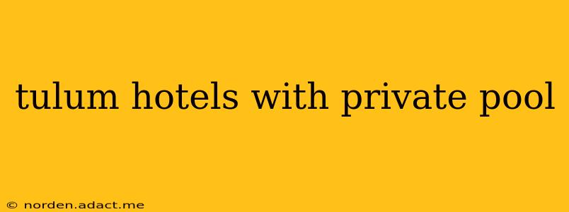 tulum hotels with private pool