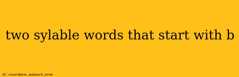 two sylable words that start with b