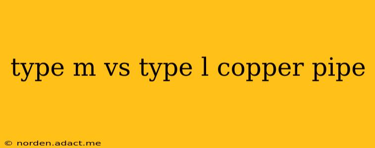 type m vs type l copper pipe
