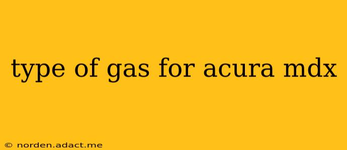 type of gas for acura mdx