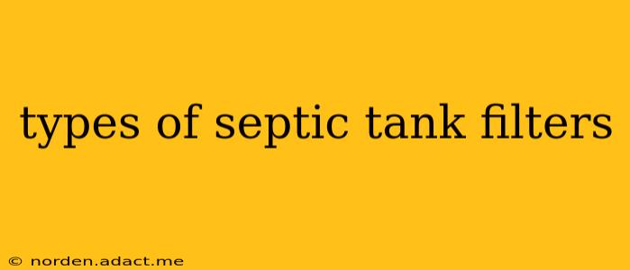 types of septic tank filters