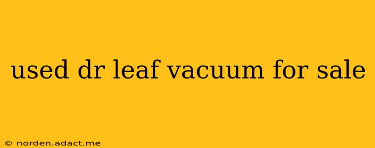 used dr leaf vacuum for sale