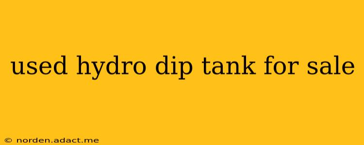 used hydro dip tank for sale