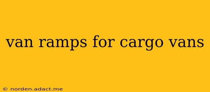 van ramps for cargo vans