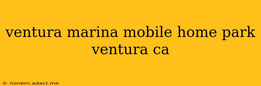 ventura marina mobile home park ventura ca
