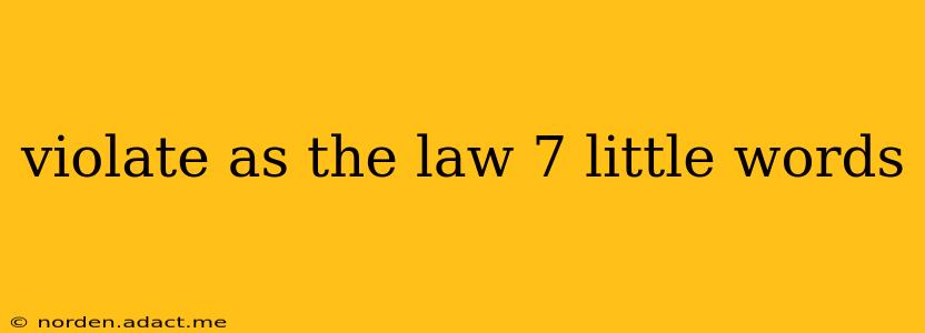 violate as the law 7 little words