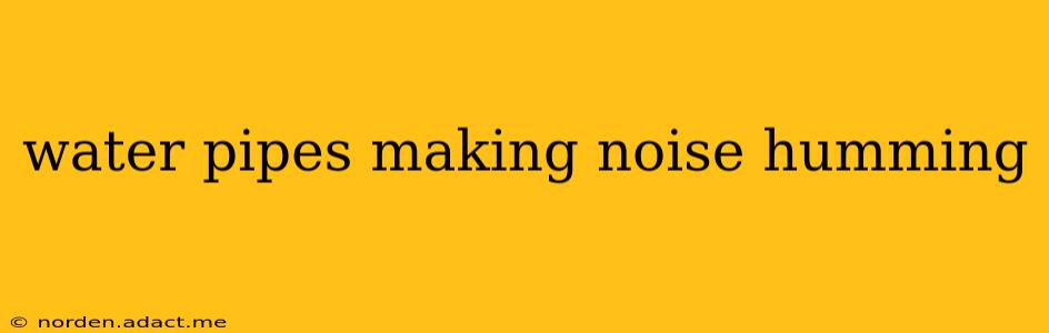 water pipes making noise humming