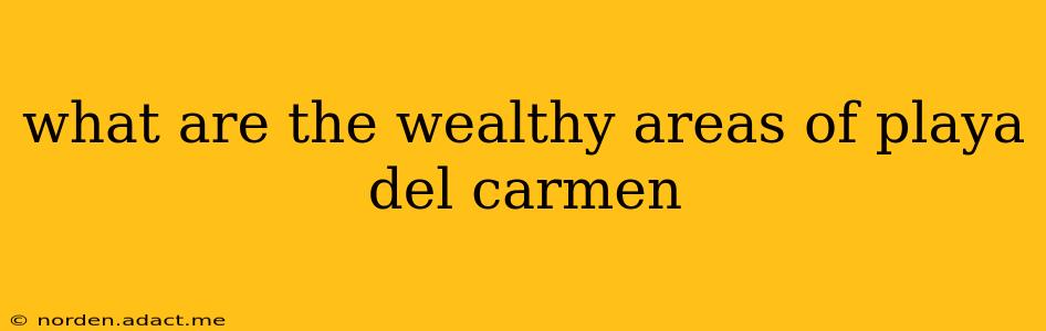 what are the wealthy areas of playa del carmen