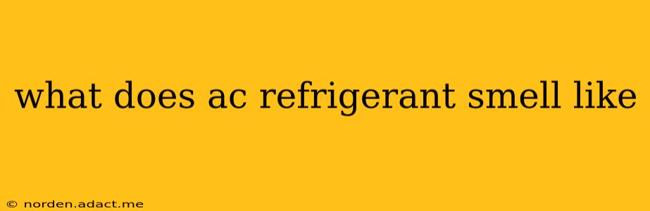 what does ac refrigerant smell like