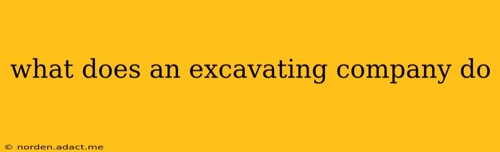 what does an excavating company do