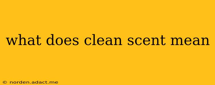 what does clean scent mean