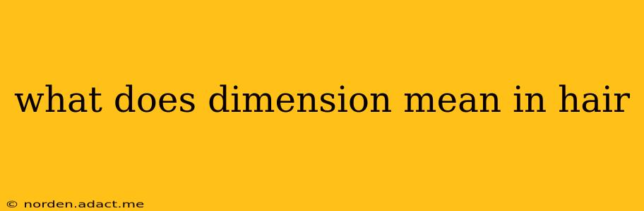 what does dimension mean in hair