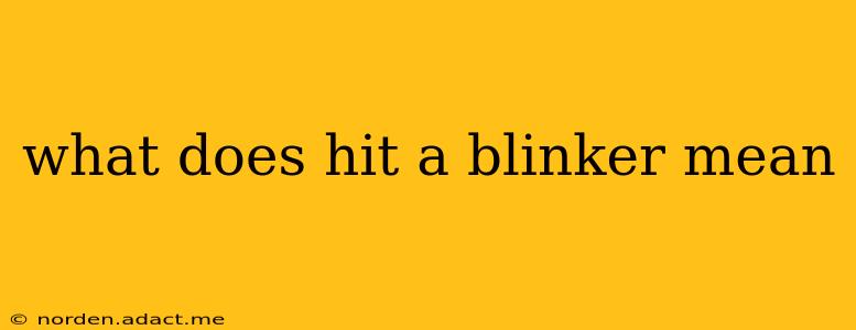 what does hit a blinker mean