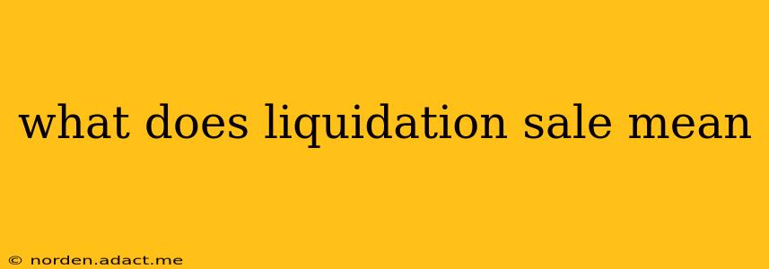 what does liquidation sale mean