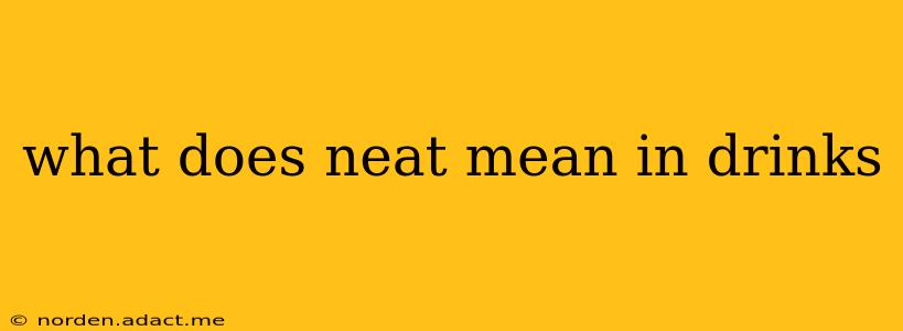 what does neat mean in drinks