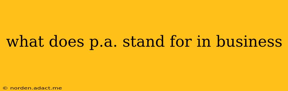 what does p.a. stand for in business