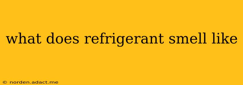 what does refrigerant smell like