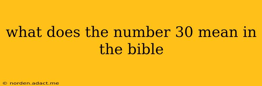 what does the number 30 mean in the bible