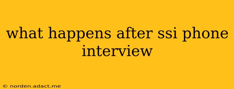 what happens after ssi phone interview