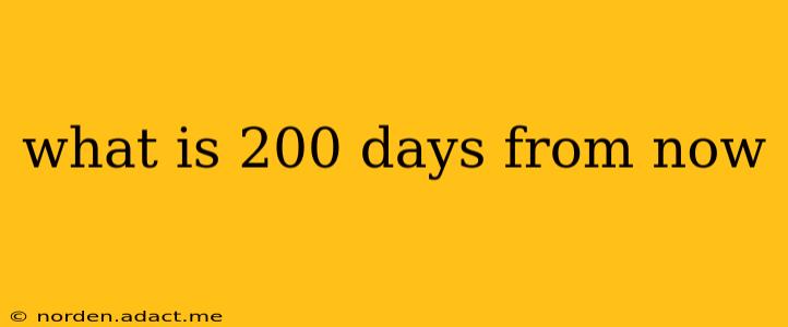 what is 200 days from now
