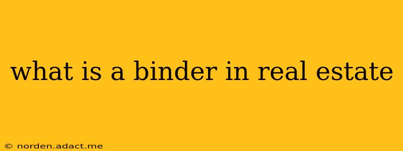 what is a binder in real estate