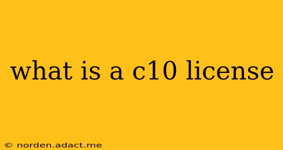 what is a c10 license